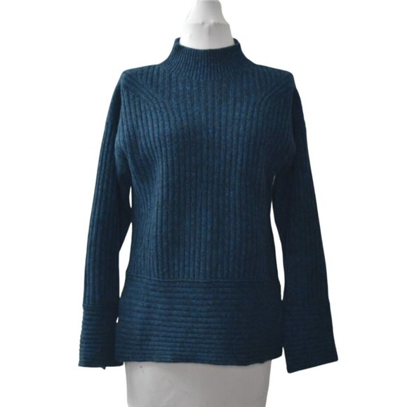 Club Monaco Selska Cashmere Womens Sweater S/P Ribbed Blue - Picture 1 of 4